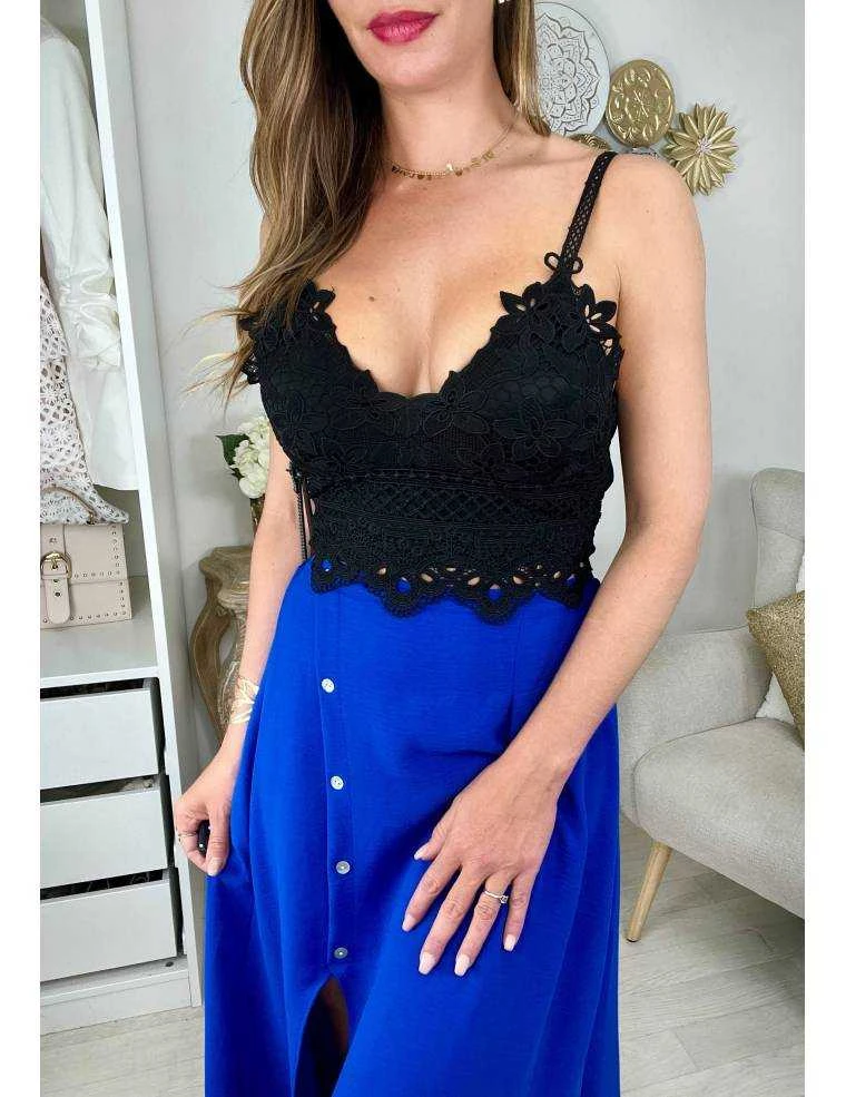 Crop Top Noir "dentelle" 4 Crop Top Noir "dentelle" – Image 2