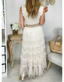 Jupon Beige Tulle Et Froufrou -Elegance Douce Boutique jupon beige tulle et froufrou 2