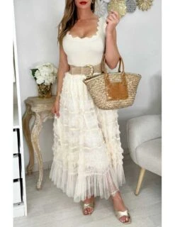 Jupon Beige Tulle Et Froufrou