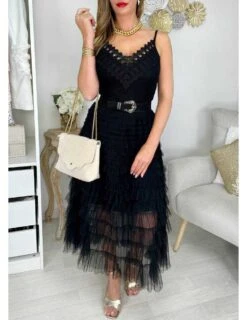 Jupon Noir En Tulle Et Froufrous