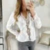 Ma Blouse Petits Volants Et Brodée "White" -Elegance Douce Boutique ma blouse petits volants et brodee white
