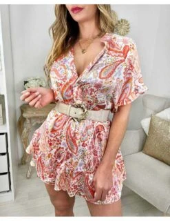 Ma Combi En Voilage Cache Cœur "orange Cachemire"