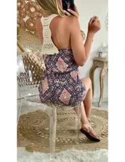 Ma Combi-short Rose Ethnique "dos Crochet"