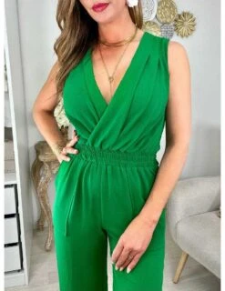 Ma Jolie Combi Pantalon Col Cache Cœur " So Green" 7 Ma Jolie Combi Pantalon Col Cache Cœur " So Green" -Elegance Douce Boutique ma jolie combi pantalon col cache coeur so green 1