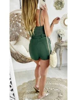 Ma Jolie Combi-short Kaki Stretch Effet Bustier 5 Ma Jolie Combi-short Kaki Stretch Effet Bustier -Elegance Douce Boutique ma jolie combi short kaki stretch effet bustier 1