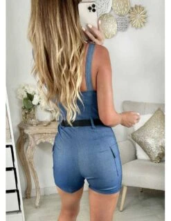 Ma Jolie Combi-short Stretch Style Jeans Et Sa Ceinture -Elegance Douce Boutique ma jolie combi short stretch style jeans et sa ceinture 2