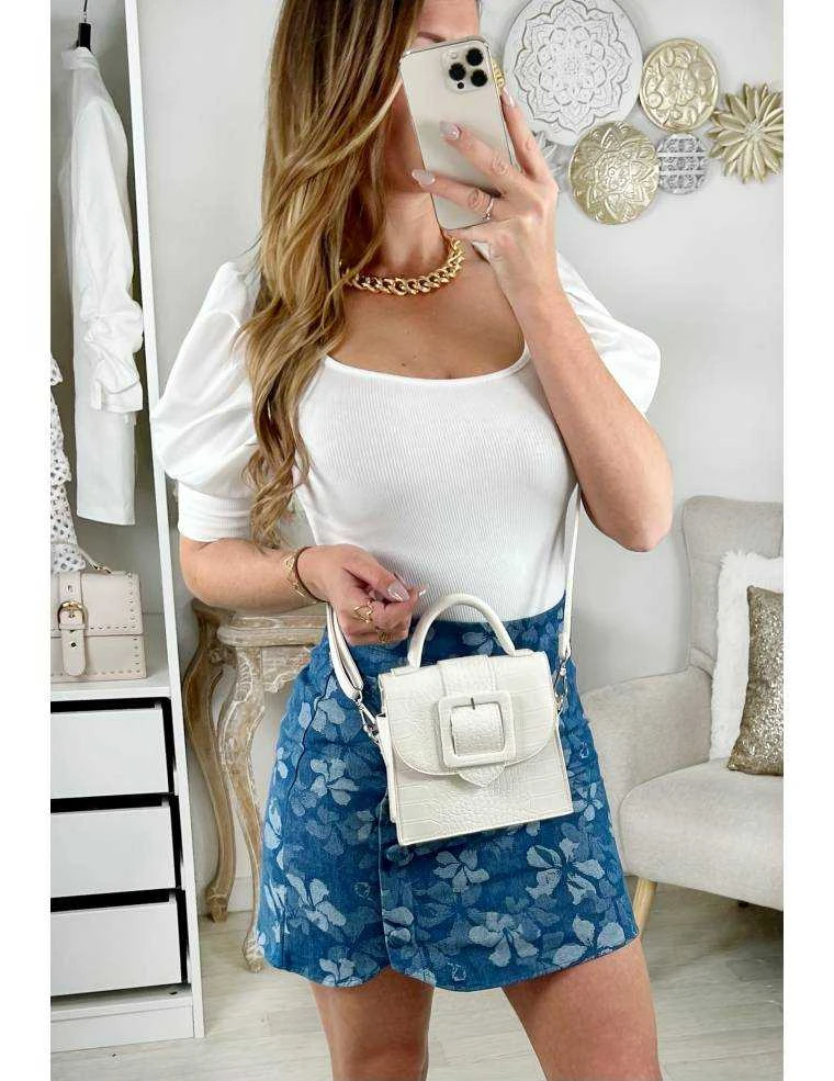 Ma Jolie Jupe En Jeans Bleue " Buttons & Flowers" 3 Ma Jolie Jupe En Jeans Bleue " Buttons & Flowers"