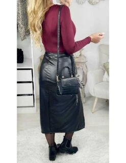 Elegance Douce Boutique 30 Elegance Douce Boutique -Elegance Douce Boutique ma jolie jupe longue black style cuir taille haute et fendue 1