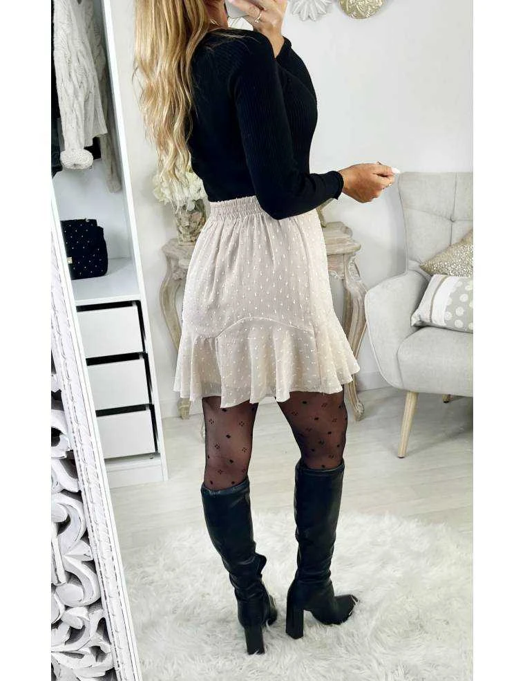 Ma Jolie Jupe Volants Beige & Plumetis 4 Ma Jolie Jupe Volants Beige & Plumetis – Image 2