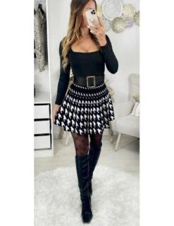 Ma Jupe En Maille & Chevrons "plissée" -Elegance Douce Boutique ma jupe en maille chevrons plissee 2