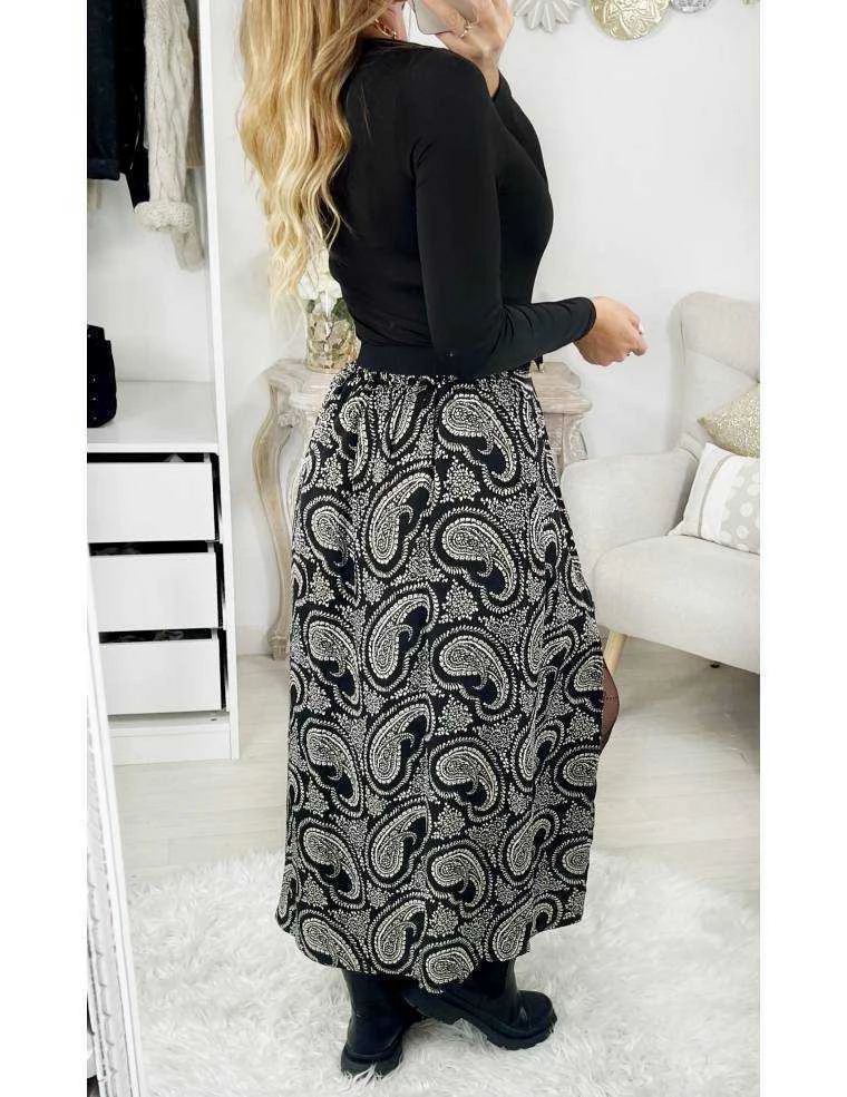 Ma Jupe Longue Noire Et Fendue "cashmere" 5 Ma Jupe Longue Noire Et Fendue "cashmere" – Image 3