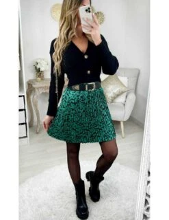 * Ma Jupe Plissée " Green & Black Print"