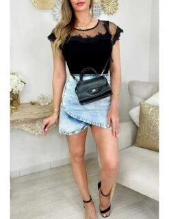 Ma Petit Jupe En Jeans Bleu Ciel Effet Portefeuille 7 Ma Petit Jupe En Jeans Bleu Ciel Effet Portefeuille -Elegance Douce Boutique ma petit jupe en jeans bleu ciel effet portefeuille 1