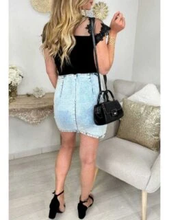 Ma Petit Jupe En Jeans Bleu Ciel Effet Portefeuille 8 Ma Petit Jupe En Jeans Bleu Ciel Effet Portefeuille -Elegance Douce Boutique ma petit jupe en jeans bleu ciel effet portefeuille 2