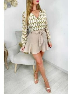 Ma Petite Jupe Short Beige & Volants -Elegance Douce Boutique ma petite jupe short beige volants 3