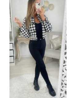 Ma Petite Veste Courte " Pied De Poule"