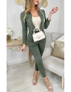 Ma Petite Veste Kaki Stretch