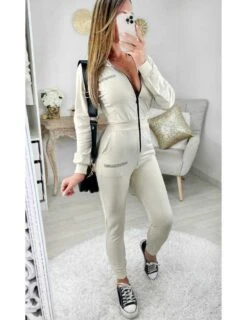 Ma Superbe Combi Pantalon "beige & Zip"