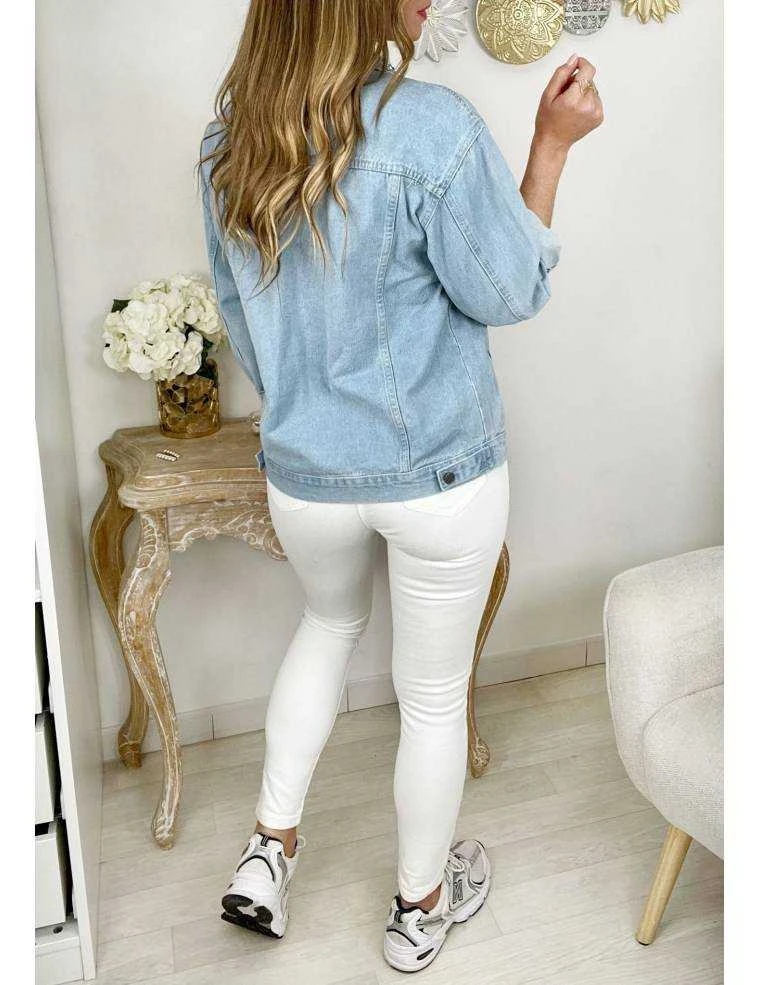 Ma Veste En Jeans "col Et Poches Strass" 4 Ma Veste En Jeans "col Et Poches Strass" – Image 2