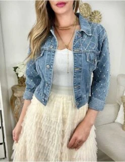 Ma Veste En Jeans "so Diam's" -Elegance Douce Boutique ma veste en jeans so diam s 1