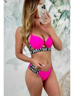 Mon Bas De Maillot Rose Flashy "LOVE"