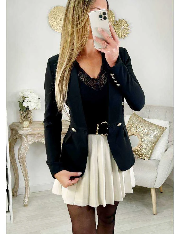 Mon Blazer Noir " Boutons Dorés" 5 Mon Blazer Noir " Boutons Dorés" – Image 3