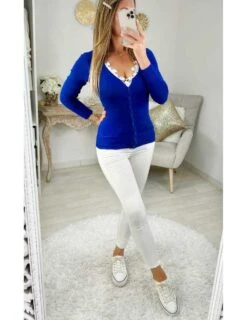 Mon Gilet Bleu Roi "so Basic" -Elegance Douce Boutique mon gilet bleu roi so basic 1