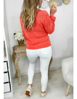 Mon Gilet Tout Doux & Ajouré " So Orange" -Elegance Douce Boutique mon gilet tout doux ajoure so orange 4