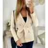 Mon Joli Blazer Beige "boutons Dorés" -Elegance Douce Boutique mon joli blazer beige boutons dores
