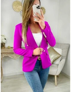 Mon Joli Blazer Fuchsia" Boutons Dorés"
