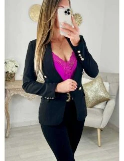 Mon Joli Blazer Noir" Boutons Dorés"