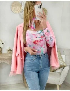 Mon Joli Blazer Rose Pale " Plums" -Elegance Douce Boutique mon joli blazer rose pale plums 1