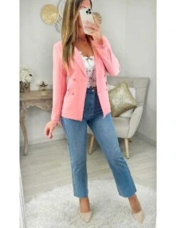 Mon Joli Blazer Rose Pale " Plums" -Elegance Douce Boutique mon joli blazer rose pale plums 2