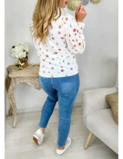 Mon Joli Chemisier Blanc " Flowers & Volants" -Elegance Douce Boutique mon joli chemisier blanc flowers volants 2