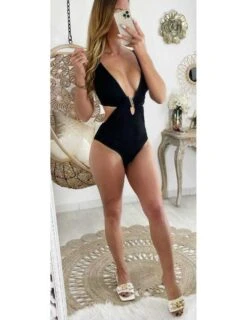 Mon Joli Maillot Une Pièce échancré Black