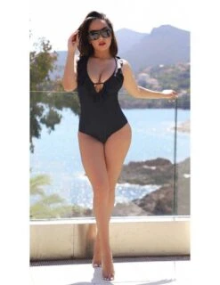 Mon Joli Maillot Une Pièce "Noir Et Volants"