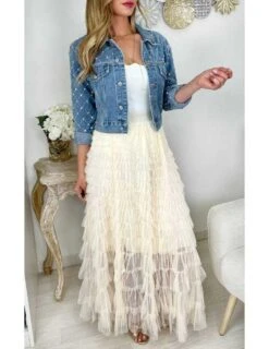 Mon Jupon Long Cream "tulle & Froufrou" -Elegance Douce Boutique mon jupon long cream tulle froufrou 1