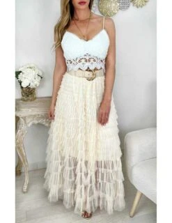 Mon Jupon Long Cream "tulle & Froufrou" -Elegance Douce Boutique mon jupon long cream tulle froufrou 3