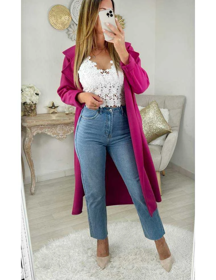 Mon Manteau Long Et Loose "So Fuchsia" 4 Mon Manteau Long Et Loose "So Fuchsia" – Image 2