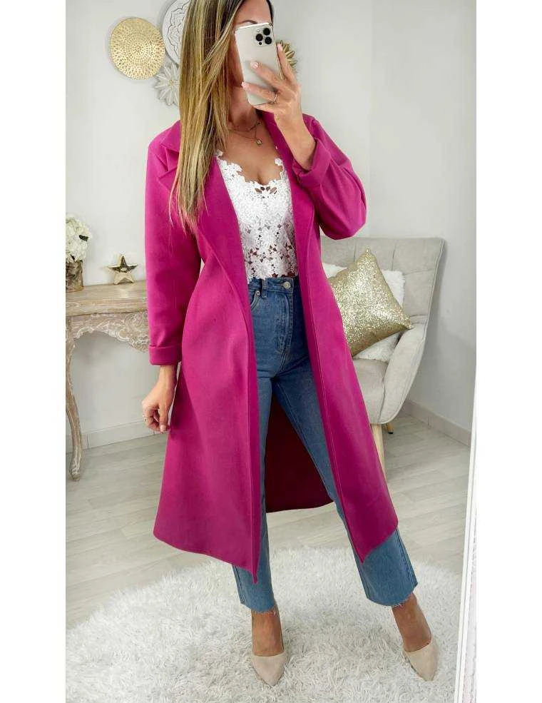 Mon Manteau Long Et Loose "So Fuchsia" 5 Mon Manteau Long Et Loose "So Fuchsia" – Image 3