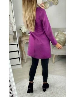 Mon Manteau Mi-long En Lainage Fuchsia " Boutonné" II -Elegance Douce Boutique mon manteau mi long en lainage fuchsia boutonne ii 1