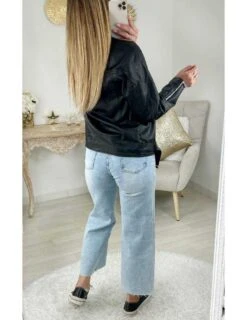 Mon Perfecto Noir Style Cuir " Basic" -Elegance Douce Boutique mon perfecto noir style cuir basic 2