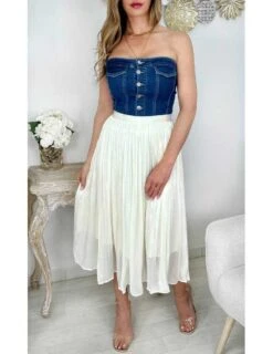 Mon Petit Bustier En Jeans " Boutonné"