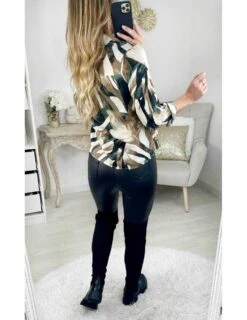 Mon Petit Chemisier Fluide "kaki & Brown Leafs" -Elegance Douce Boutique mon petit chemisier fluide kaki brown leafs 2