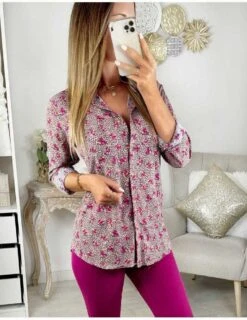 Mon Petit Chemisier " Pink Print & Flowers"