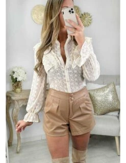 Elegance Douce Boutique 38 Elegance Douce Boutique -Elegance Douce Boutique mon petit short style cuir caramel basic 1