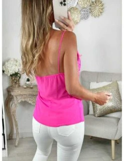 Mon Petit Top Fuchsia "joli Buste Brodé De Roses" -Elegance Douce Boutique mon petit top fuchsia joli buste brode de roses 2