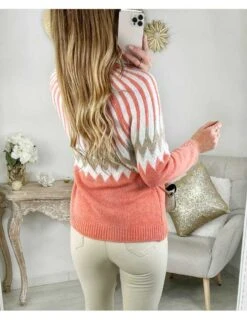 Mon Pull Col Cheminée " Tricolore" -Elegance Douce Boutique mon pull col cheminee tricolore 2