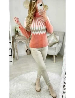 Mon Pull Col Cheminée " Tricolore"