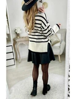 Mon Pull Col Roulé "style Marinière" -Elegance Douce Boutique mon pull col roule style mariniere 2